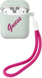 Etui CG Mobile Guess Silicone Vintage do AirPods 1 / 2 Niebieska fuksja (3700740495476) - obraz 1