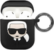 Etui CG Mobile Karl Lagerfeld Silicone Ikonik KLACCSILKHBK do Apple AirPods 1 / 2 Czarny (3700740463789) - obraz 1