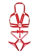 Портупея-боди из ремней экокожи Leg Avenue Studded O-ring harness teddy Красный S - изображение 5