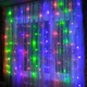 Светодиодная гирлянда штора 300 LED, 3x3м, 220В, прозрачный провод, 8 режимов, IP44 - изображение 1