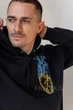 Черный теплый худи на флисе с вышивкой Украина 12428-XL - изображение 2