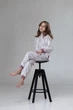 Тепла піжама з кишенею на попі та капюшоном SweetJama Frozy teenage Лапки Пудра 128 - изображение 2