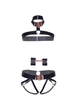 Комплект из атласных ремней для бондажа с наручниками Leg Avenue Satin elastic harness Set One size Черный - изображение 6