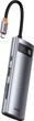 USB-хаб Baseus Metal Gleam Series 7-in-1 USB-C to 2xUSB3.0/HDMI/USB Type-C/PD/SD/TF Grey (WKWG020113) - изображение 2