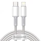 Кабель Baseus High Density Braided Type-C to Lightning PD 20W 2m CATLGD-A03 white - зображення 1