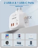 Мережевий фільтр розгалужувач трійник 4 євро розетки з вимикачем + USB-C PD20W + 2USB-A QC3.0 18W Lencent PowerCube 4000W/16A Білий - зображення 5
