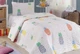 Покрывало стеганое с наволочками Eponj Home. JokeAnanas krem -200x220+50x70 см (2 шт) - изображение 2