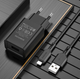Мережевий зарядний пристрій Borofone BA68A + кабель Lightning Black - зображення 2
