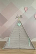 Велика Палатка-Вігвам WIGWAMHOME "Зірочки" 150х150х200см сіро-мʼятна - зображення 2