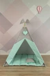 Велика Палатка-Вігвам WIGWAMHOME "Зірочки" 150х150х200см сіро-мʼятна - зображення 3