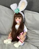 Лялька Реборн Reborn 55 см вушка зайчик силіконова NPK DOLL - зображення 1