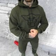 Мужской Флисовый Спортивный Костюм / Кофта + Штаны с принтом "master Yoda" олива размер S - изображение 3