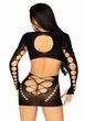 Бесшовное мини-платье Leg Avenue Long sleeve cut out mini dress One size Черное - изображение 4