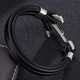 Чоловічий шкіряний браслет Primo Rope Anchor з застібкою якір - Black - зображення 3
