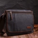 Сумка через плече Vintage для ноутбука 13 дюймів із текстилю чорного кольору великого розміру (bg222fash00) - зображення 9