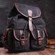 Текстильний рюкзак молодіжний що закривається клапаном на магніт VINTAGE Backpack 22151 Чорний - зображення 7
