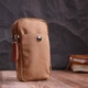 Сумка-чехол на пояс Vintage коричневого цвета текстиль маленького размера вертикального формата (bg222fash25) - изображение 9