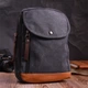 Рюкзак для мужчин из плотного текстиля Vintage 22182 Черный - изображение 7