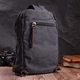 Рюкзак для мужчин из плотного текстиля Vintage 22182 Черный - изображение 8