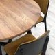 Дизайнерский Кухонный обеденный стол из натурального дерева Loft Design d80x75h Черный / Дерево ATL1108 - изображение 5