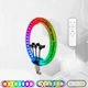 Кольцевая лампа светодиодная LED RGB 3D 45 см цветная двухсторонняя Селфи кольцо со штативом Набор блогера - изображение 4
