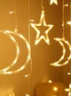 Гирлянда-бахрома штора Звёзды и Луна 12 нитей 120LED 3м*1м на батарейках+USB теплый белый 1000-XR-5-G - изображение 4