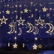 Гирлянда-бахрома штора Звёзды и Луна 12 нитей 120LED 3м*1м на батарейках+USB теплый белый 1000-XR-5-G - изображение 6