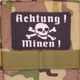 Шеврон Achtung Mimen !, 8х5, на липучке (велкро), патч печатный - изображение 4