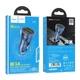 Зарядне автомобільне Hoco Z47 dual port QC3.0 transparent car charger із швидкою зарядкою Синій - изображение 2