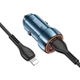 Зарядний автомобільний Hoco Z46A PD20W+QC3.0 + кабель Type-C to Lightning швидка зарядка для телефону Iphone iOs Синій - зображення 3