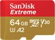 Карта пам'яті SanDisk microSD 64GB C10 UHS-I U3 R170/W80MB/s Extreme V30 + SD (SDSQXAH-064G-GN6MA) - зображення 1