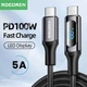 Кабель Rocoren Type-C PD 100w Fast Charge (с дисплеем) Black - изображение 1