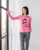Новогодний женский комплект со штанами family look мама/дочка- пингвин Let it snow XL - изображение 1