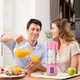 Портативный фитнес блендер шейкер Juice Cup Fruits с двойным лезвием | Переносной USB миксер для приготовления смузи и коктейлей Розовый - изображение 5