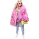Лялька Барбі Екстра Модниця у розовому пальті Barbie Extra Doll #3 в Червоний чорний рожевий Coat with Pet Unicorn-Pig GRN28 (88796190848) - зображення 2