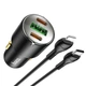 Автомобильное зарядное устройство в прикуриватель Hoco NZ6 Type C to Lightning | 45 Вт, 1USB/2Type-C, PD|Black - изображение 2