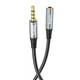 Аудiокабель HOCO UPA20 3.5 audio extension cable male to female (L=1M) Metal Gray (6931474762153) - изображение 1