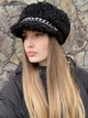 Картуз жіночий кепка тедді на флісі з ланцюжком Zefur One size чорний - изображение 6