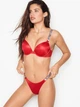 Трусики Victoria's Secret стринги со стразами красные S - изображение 1