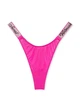 Трусики Victoria's Secret стринги розовые со стразами M - изображение 1