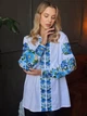 Українська вишиванка жіноча біла "Ксенія" вишита блуза квіткова на тканині льон-віскоза 12399-48 (L) - зображення 5