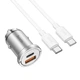 Автомобільне зарядне пристрій Hoco NZ10 Handy USB-A/Type-C Silver (6942007601849) - зображення 3