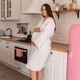 Вафельный халат Luxyart Кимоно размер (46-48) М 100% хлопок белый (LS-0392) - изображение 5