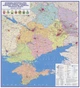 Карта АР Крым, Днепропетровская, Донецкая, Запорожская, Луганская, Харьковская, Херсонская области 115х105 см М 1:640 000 ламинированная - изображение 1