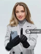 Трикотажные (замшевые) перчатки женские зимние сенсорные (для смартфона) флисовые черные (теплые, бег, лыжи, туризм, повседневные) р-р S 7 (18-19 см) арт. 2-32 - изображение 2