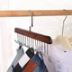 Багатофункціональна дерев'яна вішалка з 8 гачками Multi Hook Wooden Dark Brown - изображение 6