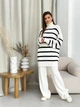 Свитер вязаный женский ARTKNIT Jolie S-M Молочный с черным (4823093444225) - изображение 2
