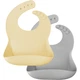 Слюнявчик MinikOiOi Basics-Bib 2 шт (Mellow Yellow/Powder Grey) (101020065) - зображення 1