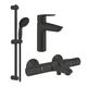 Набор смесителей 3 в 1 для ванной комнаты Grohe QuickFix Start Black UA303304TM - изображение 1