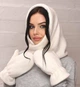 Комплект капор - косинка с рукавичками білий - зображення 1